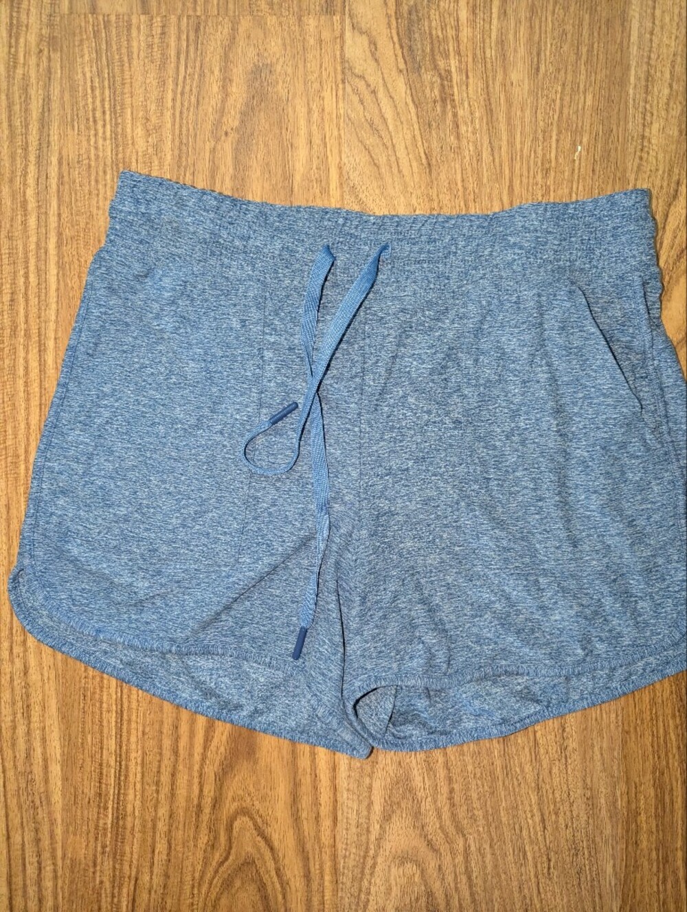 Women's XS Small Athletic Works Heathered Blue Knit Drawstring Athletic Shorts